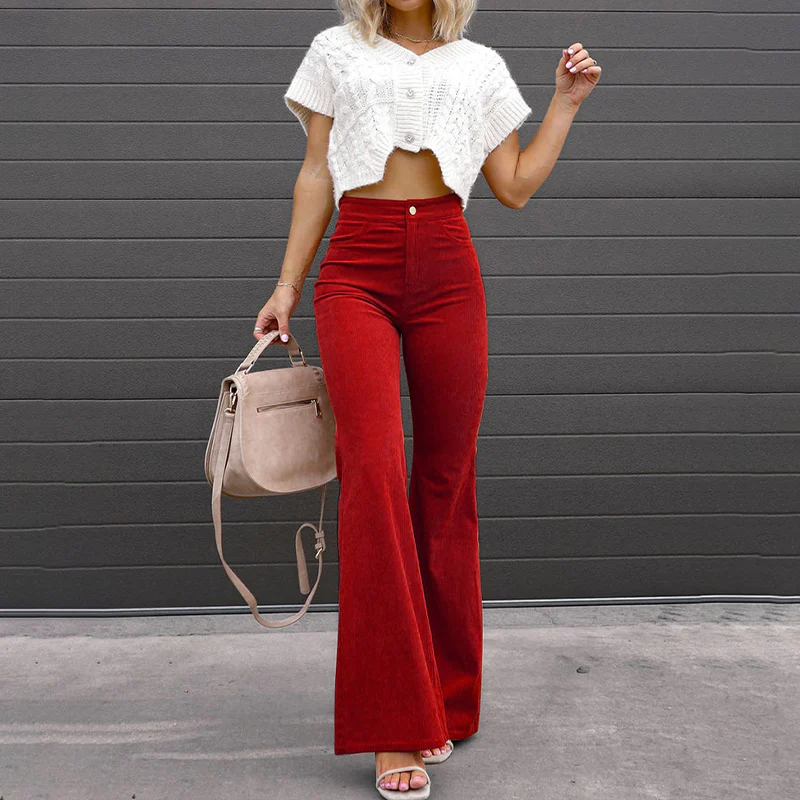 Hallie Trousers | High-Waisted Flared Trousers with Curve Fit - Image 5