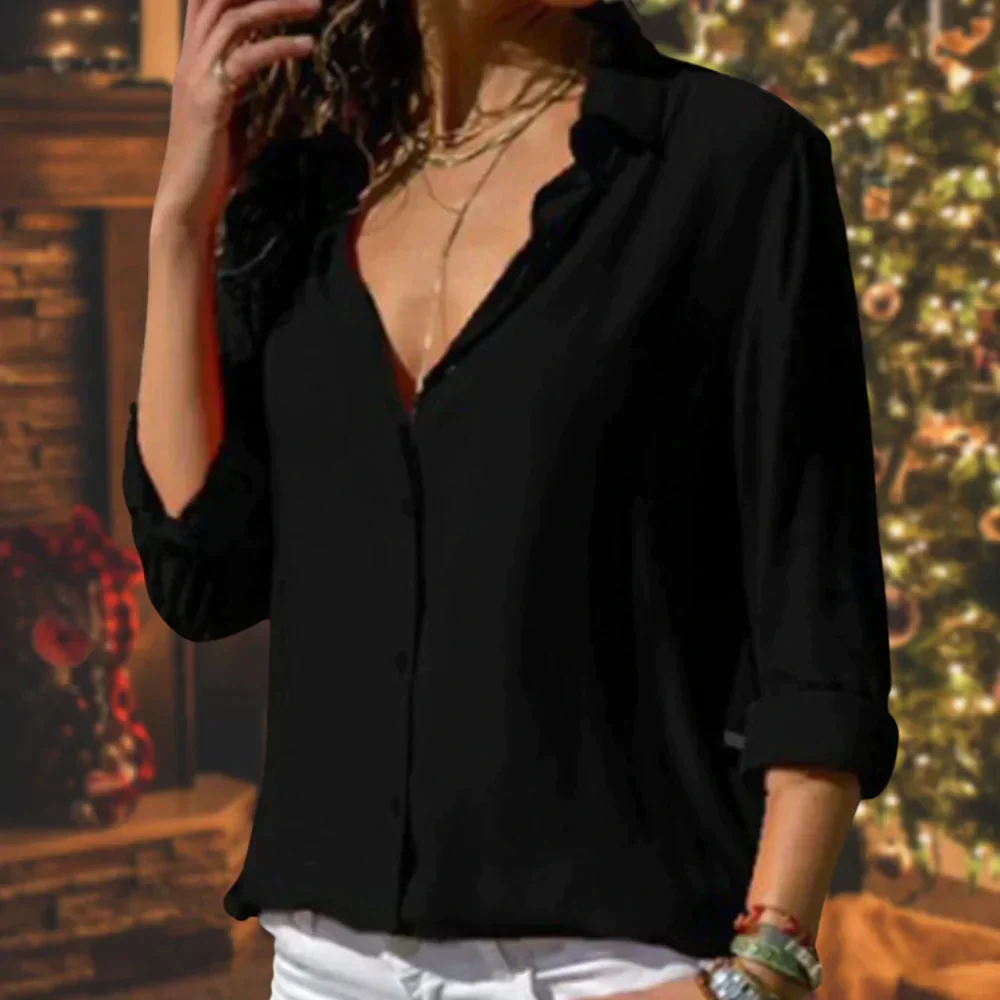 Hannah Top | Button-Up Blouse with Classic Collar - Image 6
