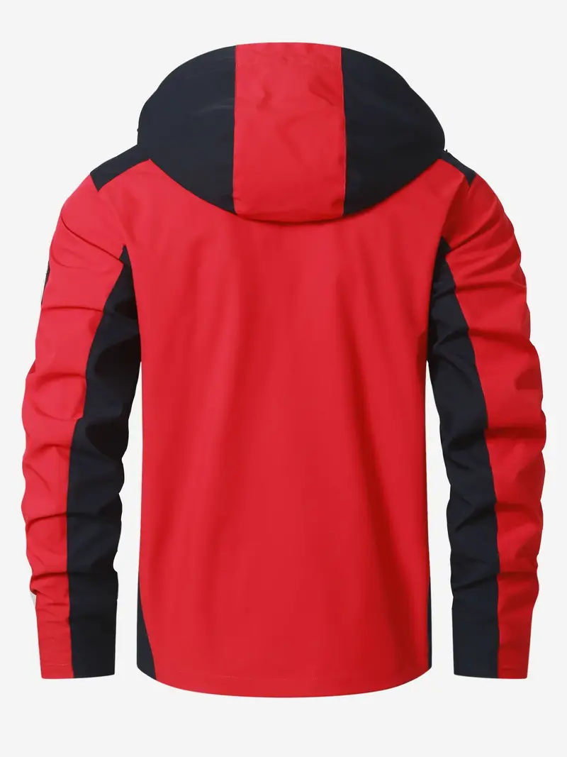 Harry Hooded Shell Jacket | Color Block Zipper Pockets Shell Jacket - Image 10