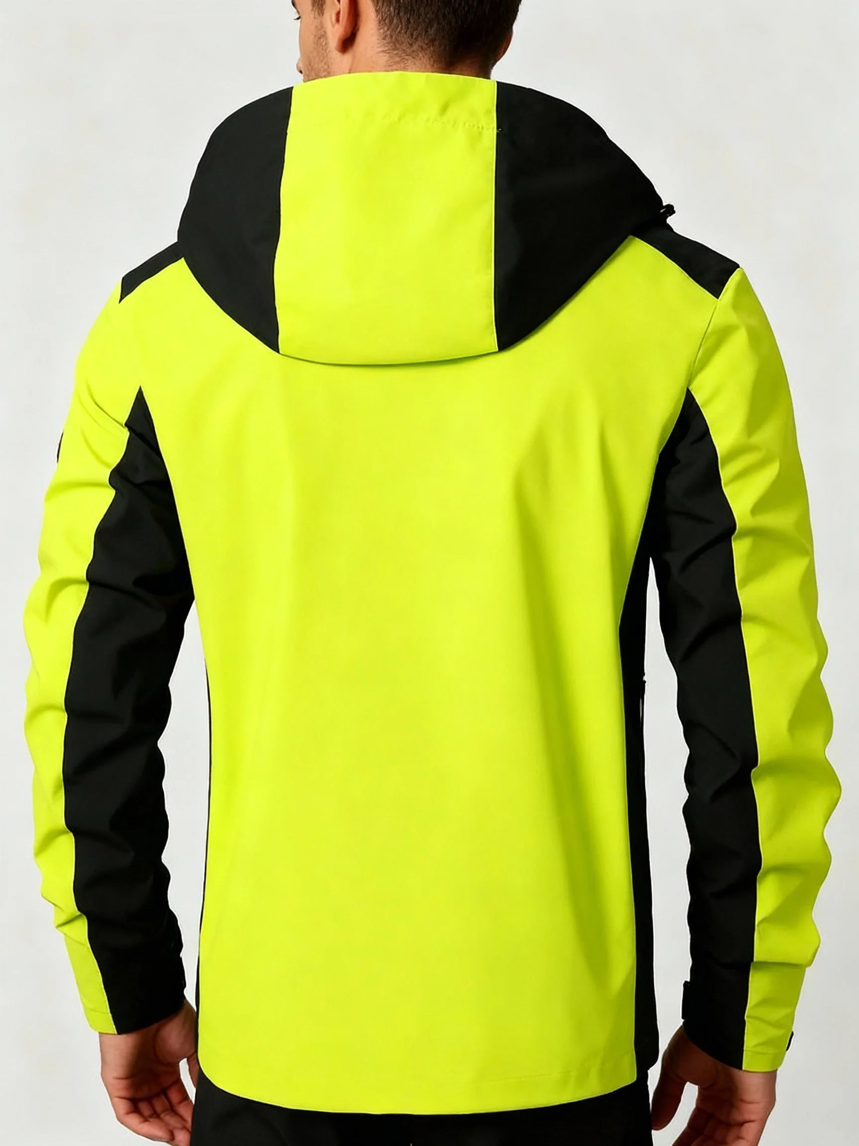 Harry Hooded Shell Jacket | Color Block Zipper Pockets Shell Jacket - Image 5