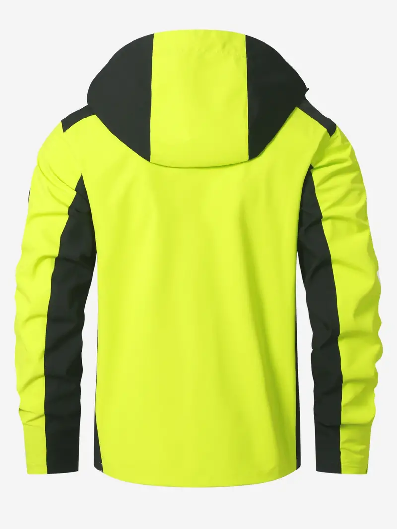 Harry Hooded Shell Jacket | Color Block Zipper Pockets Shell Jacket - Image 6