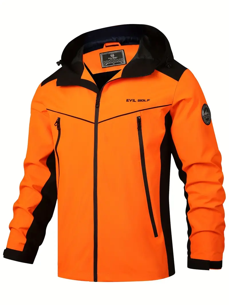 Harry Hooded Shell Jacket | Color Block Zipper Pockets Shell Jacket - Image 7