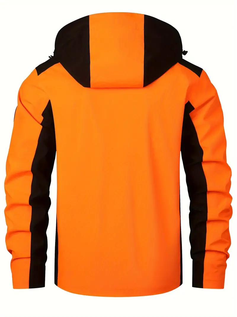 Harry Hooded Shell Jacket | Color Block Zipper Pockets Shell Jacket - Image 8