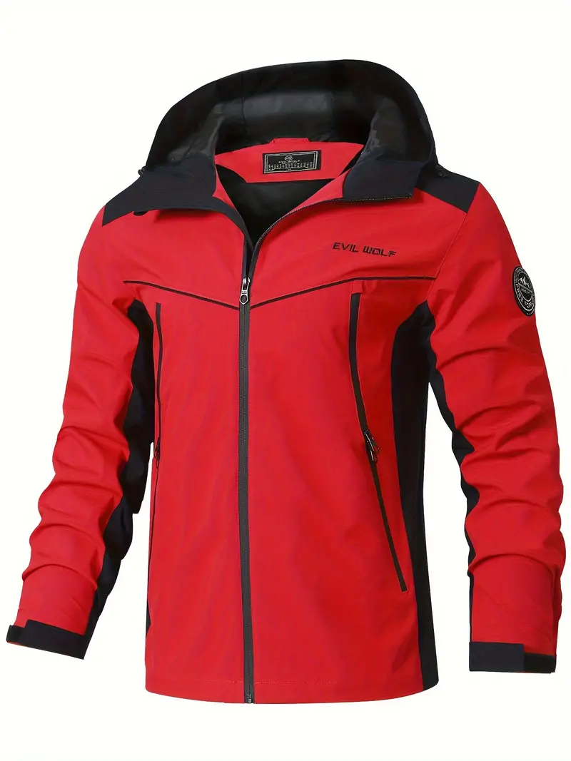 Harry Hooded Shell Jacket | Color Block Zipper Pockets Shell Jacket - Image 9