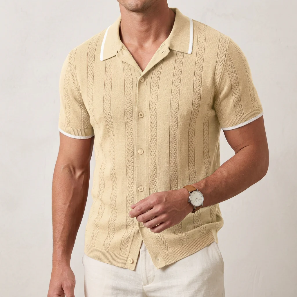 Harry Regular Fit Knit Cardigan | Textured Button Front Knit Cardigan - Image 3