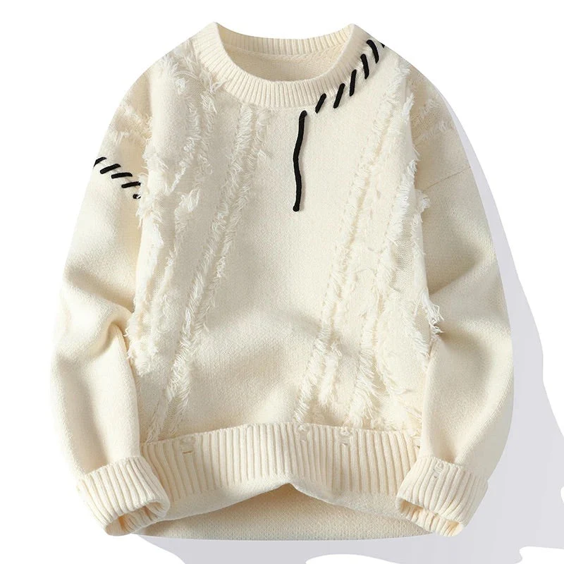 Harry Relaxed Fit Sweater | Solid Crewneck Hip-Length Sweater