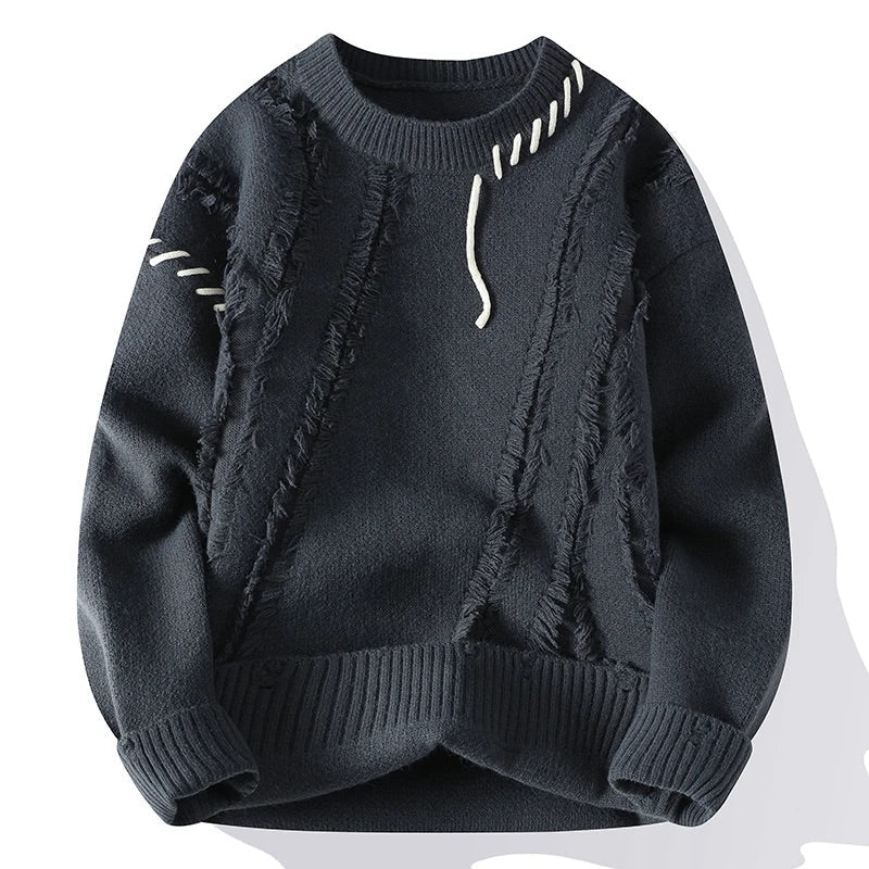 Harry Relaxed Fit Sweater | Solid Crewneck Hip-Length Sweater - Image 2