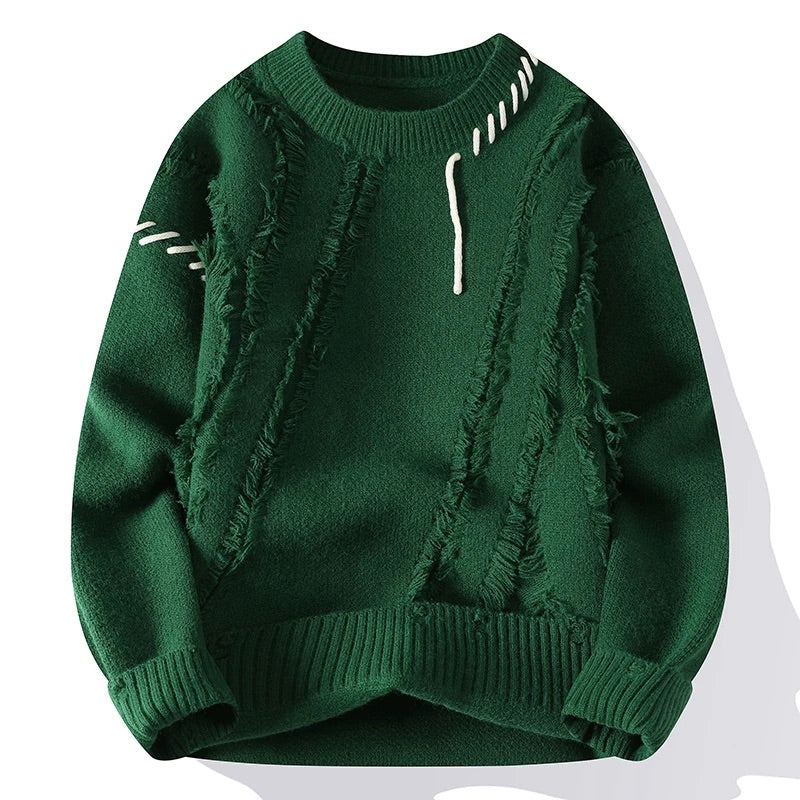 Harry Relaxed Fit Sweater | Solid Crewneck Hip-Length Sweater - Image 3