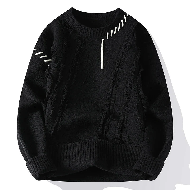 Harry Relaxed Fit Sweater | Solid Crewneck Hip-Length Sweater - Image 4