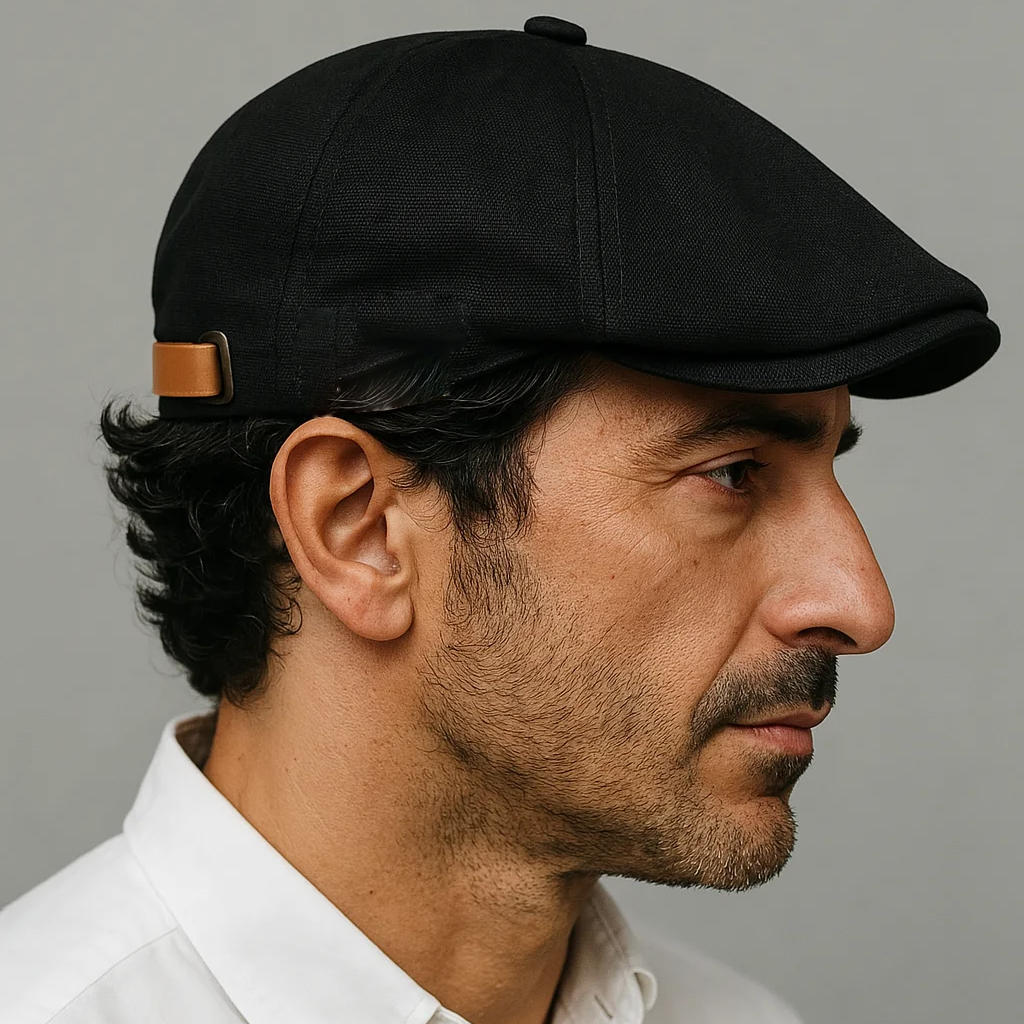 Harry Structured Flat Cap | Solid Short Brim Flat Cap - Image 8