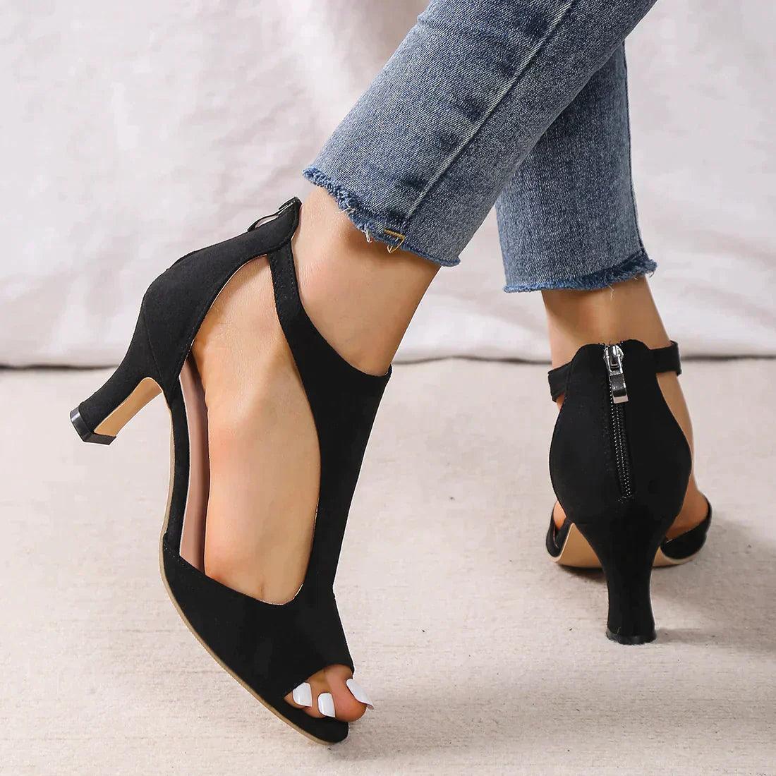 Hayley Heels | Elegant Peep-Toe Sandals with Cut-Out Design - Image 3