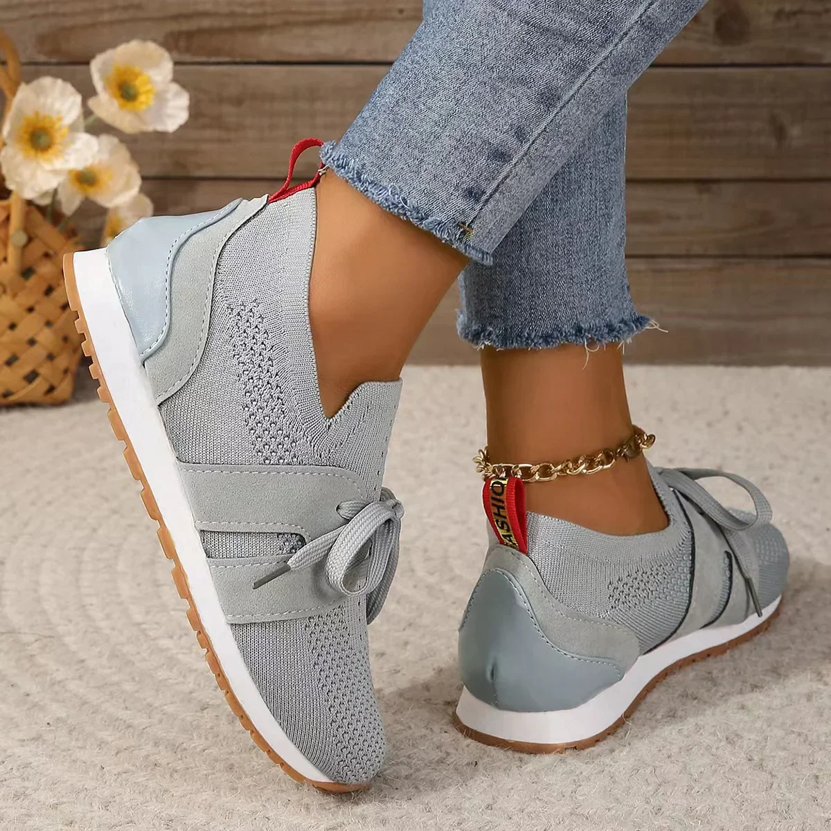 Hazel Shoes | Mesh Lace-Up Comfy Sneakers - Image 4