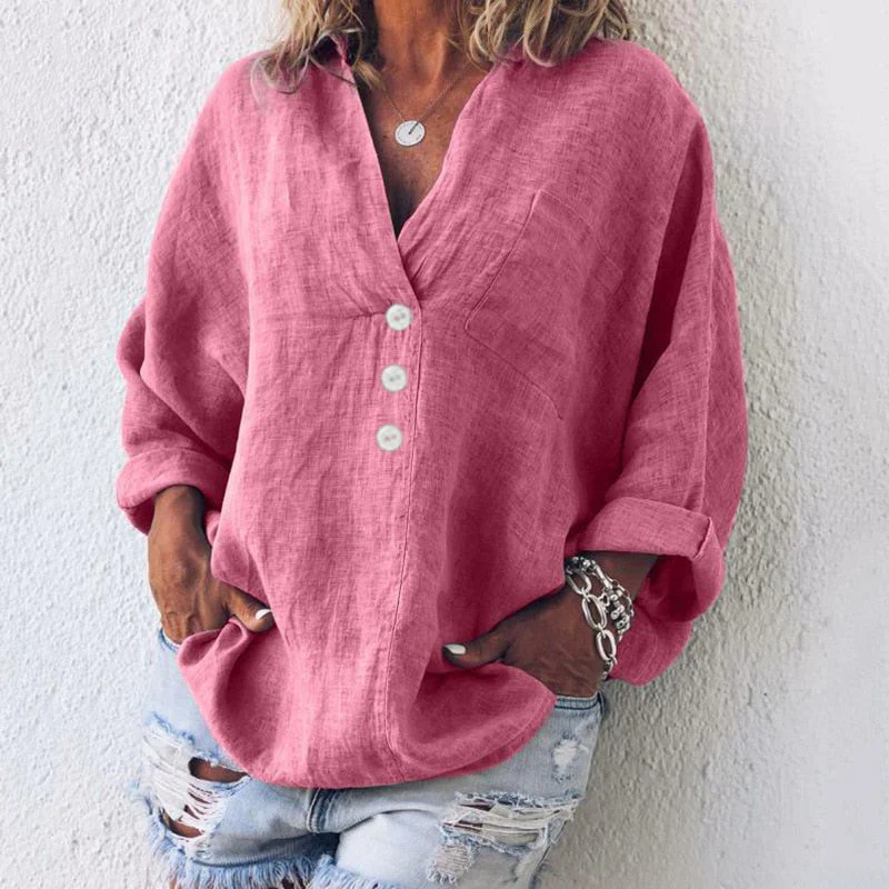 Holly Top | Loose Fit Blouse with Button Front - Image 3