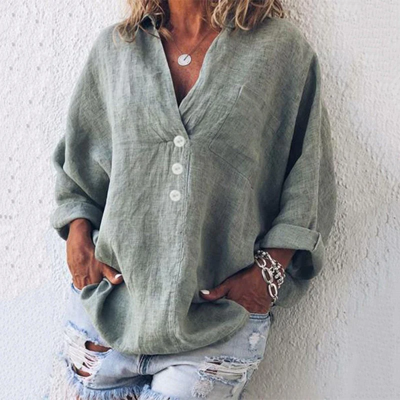 Holly Top | Loose Fit Blouse with Button Front - Image 4