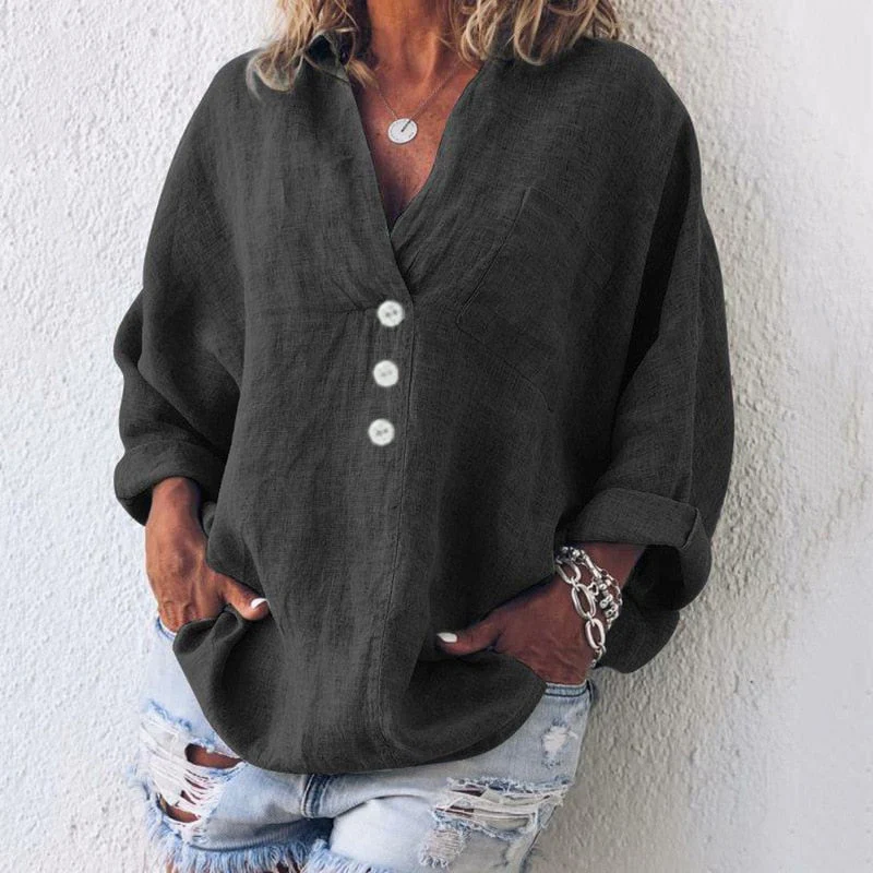 Holly Top | Loose Fit Blouse with Button Front - Image 5