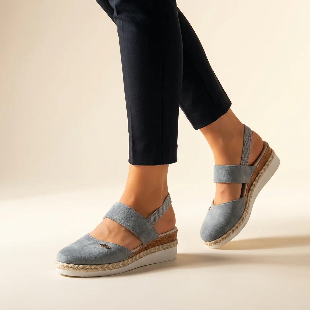 Isabella Closed-Toe Wedge Sandals | Espadrille Sole Ankle Strap Sandals