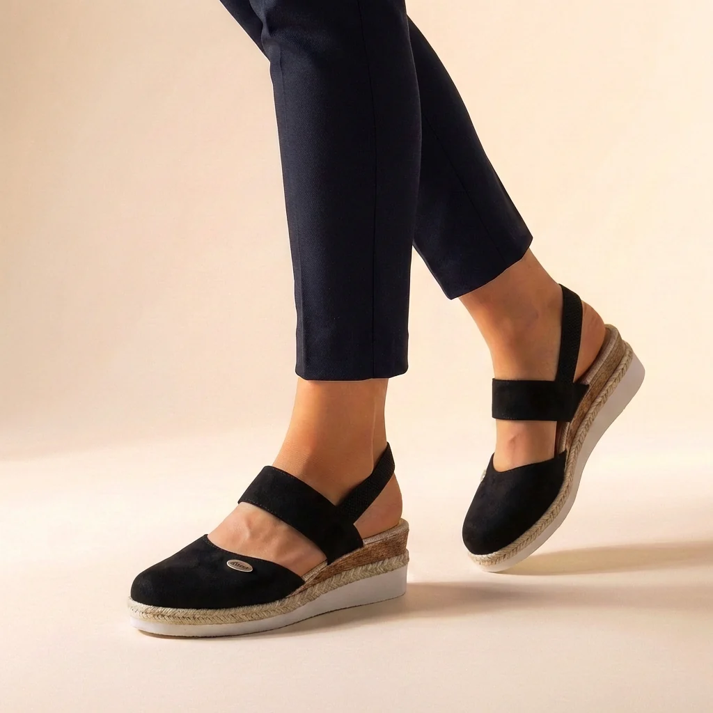 Isabella Closed-Toe Wedge Sandals | Espadrille Sole Ankle Strap Sandals - Image 2