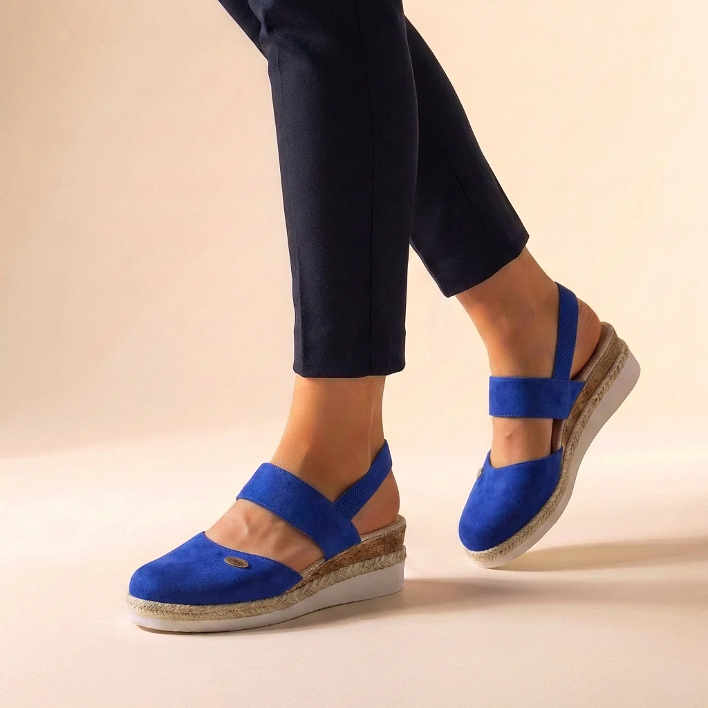 Isabella Closed-Toe Wedge Sandals | Espadrille Sole Ankle Strap Sandals - Image 3