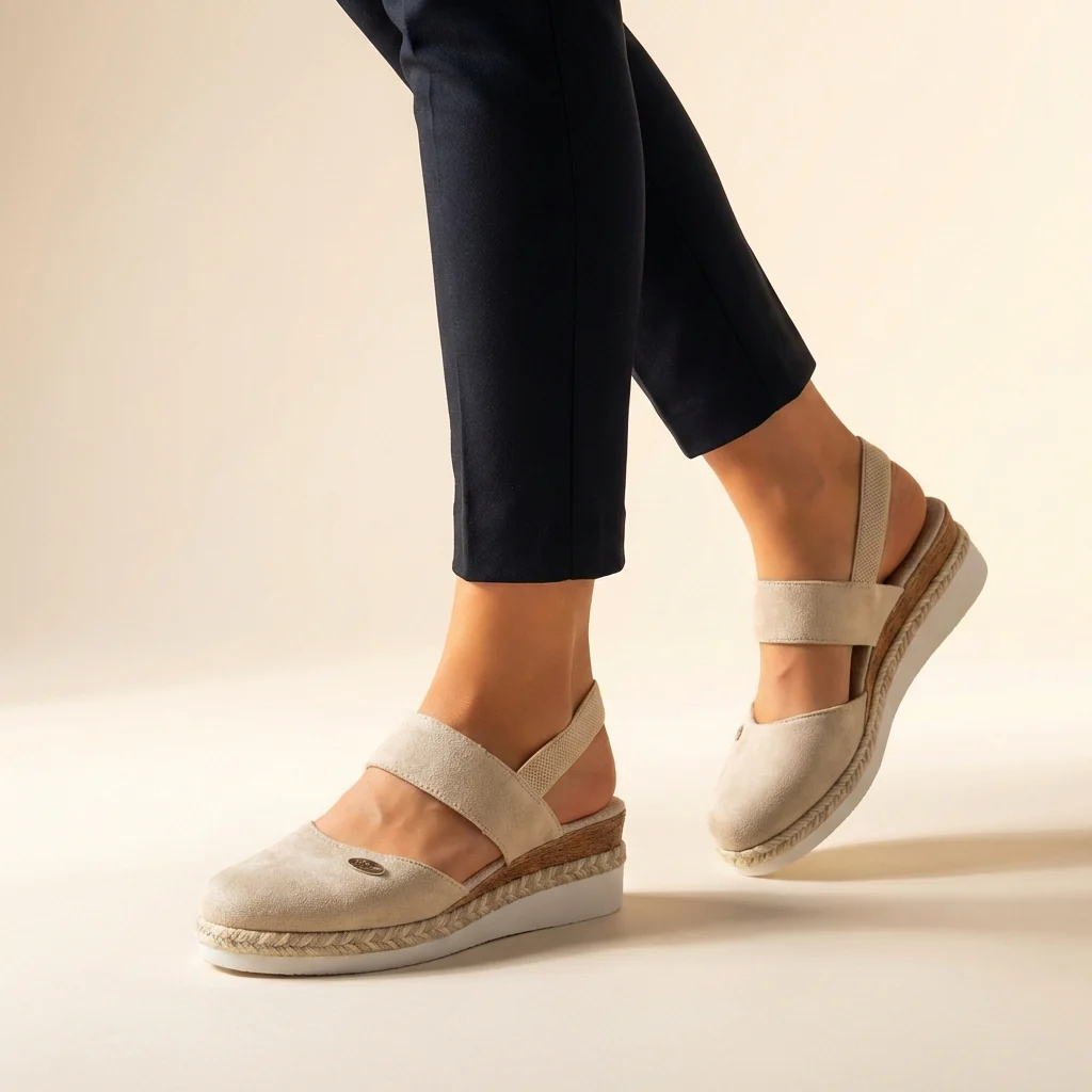 Isabella Closed-Toe Wedge Sandals | Espadrille Sole Ankle Strap Sandals - Image 4