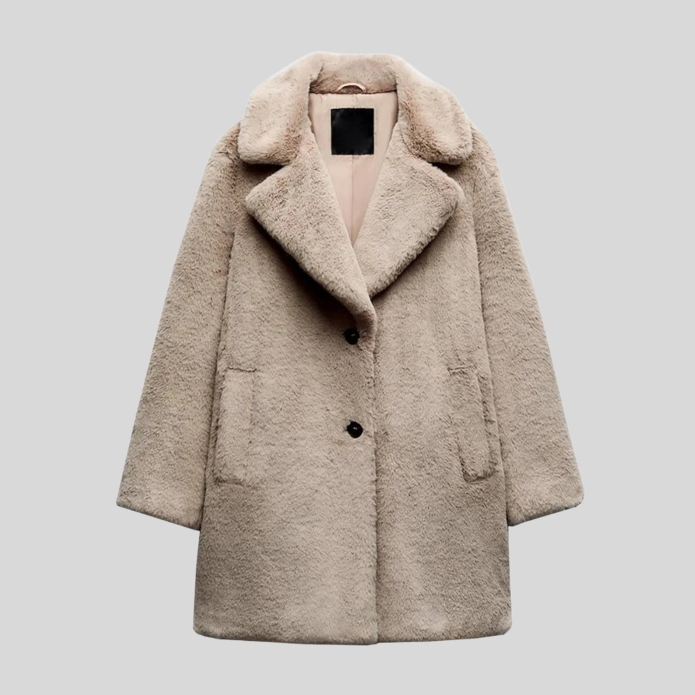 Isabella Oversized Coat | Button Front Pockets Coat - Image 2