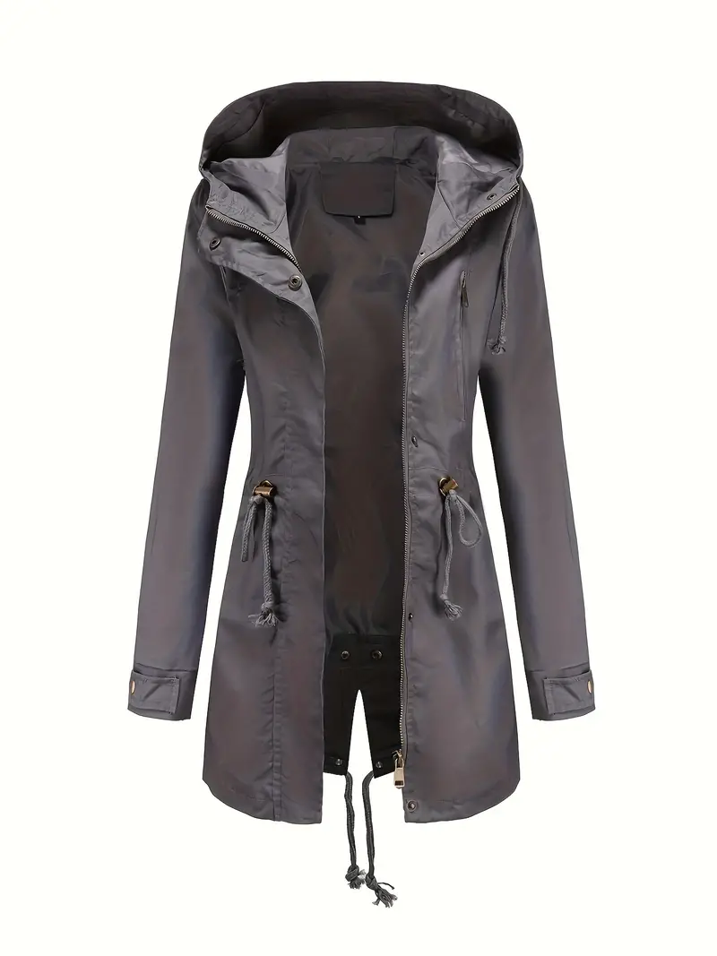 Isabella Hooded Parka | Drawstring Waist Flap Pockets Parka - Image 4