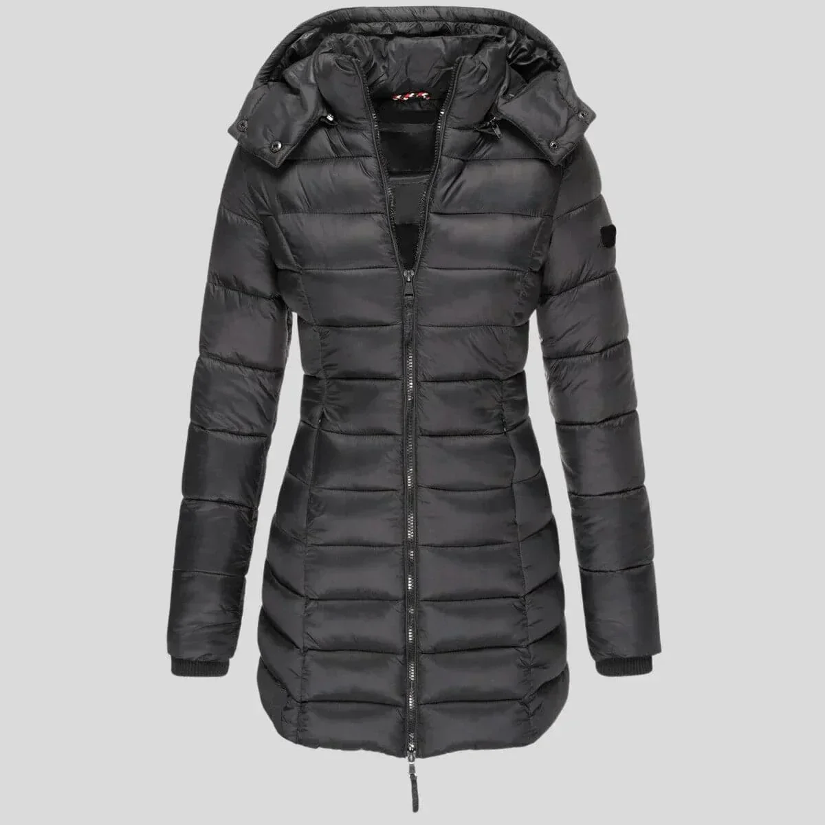 Isabella Hooded Puffer Coat | Quilted Zipper Pockets Coat - Image 7