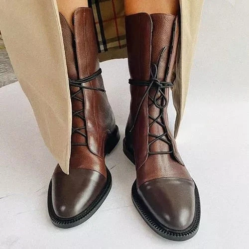 Isabella Lace-Up Cap Toe Ankle Boots | Ankle-Wrap Detail Ankle Boots - Image 11