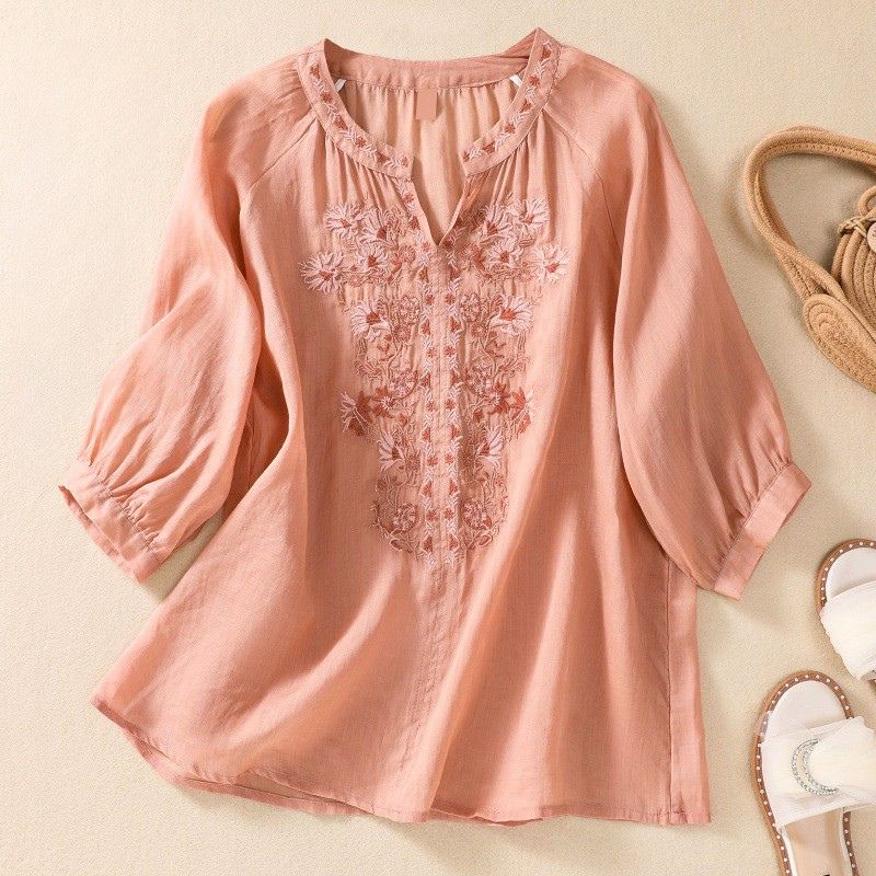 Isabella Relaxed Fit Blouse | Floral Embroidered Blouse