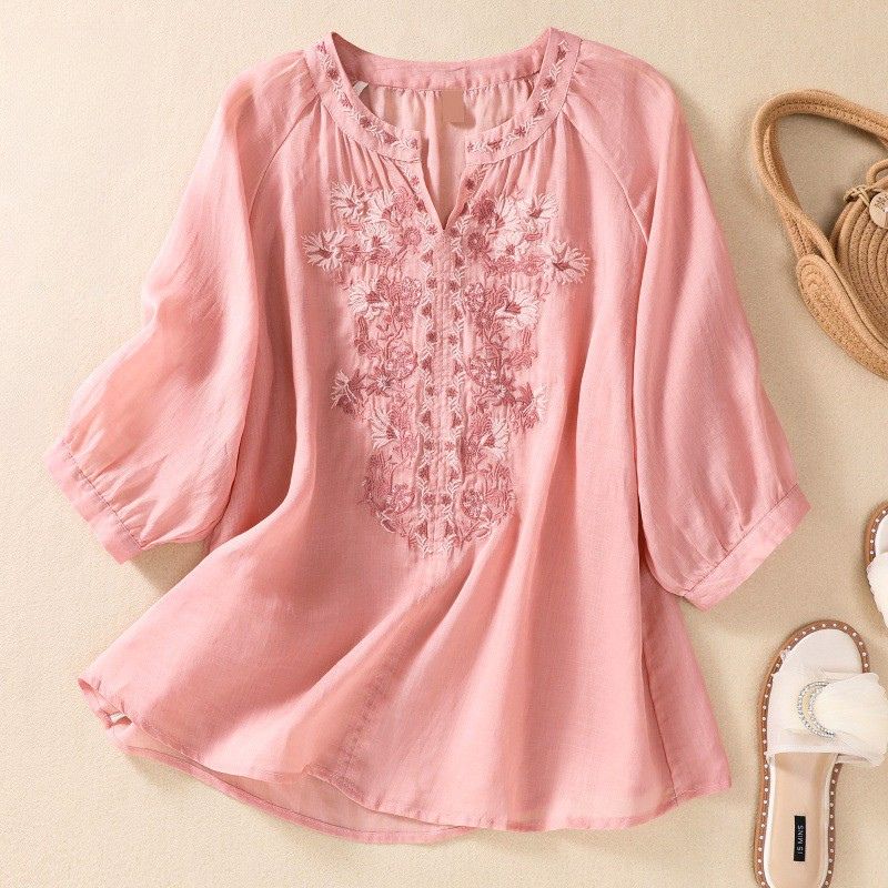 Isabella Relaxed Fit Blouse | Floral Embroidered Blouse - Image 2