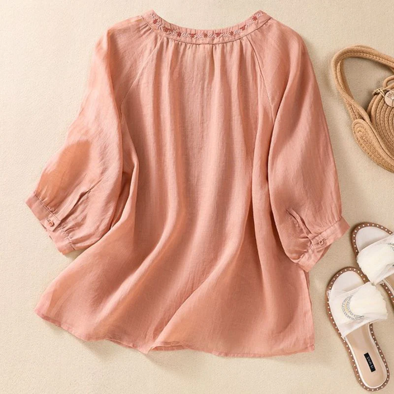 Isabella Relaxed Fit Blouse | Floral Embroidered Blouse - Image 5