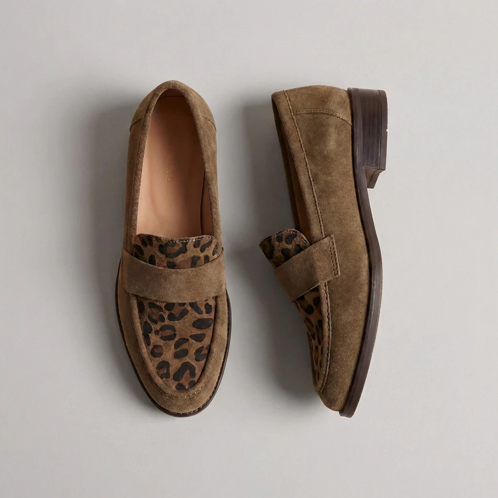 Isabella Orthopedic Chunky Sole Loafers | Animal Print Vamp Strap Loafers - Image 5