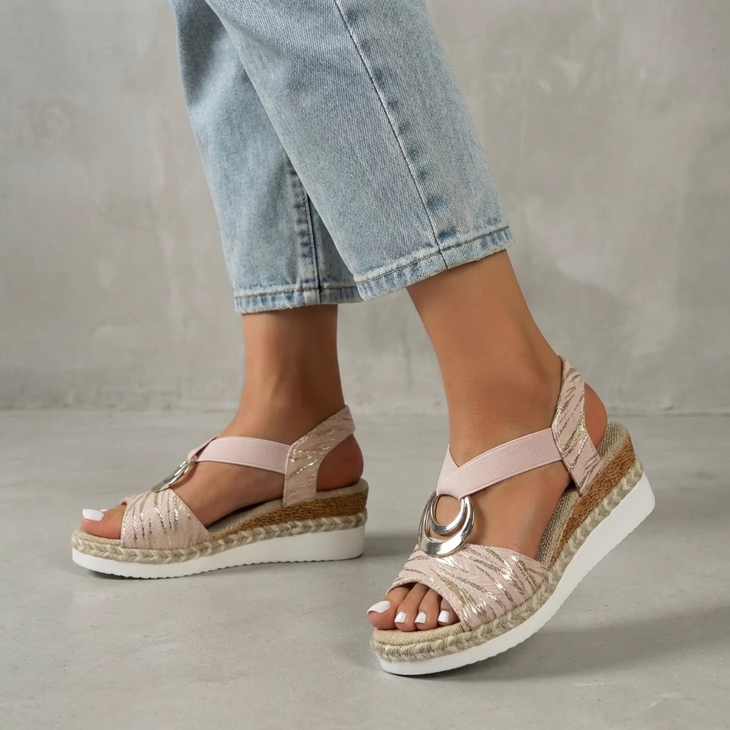 Isabella Wedge Sandals | Espadrille Sole Wedge Heel Sandals - Image 6