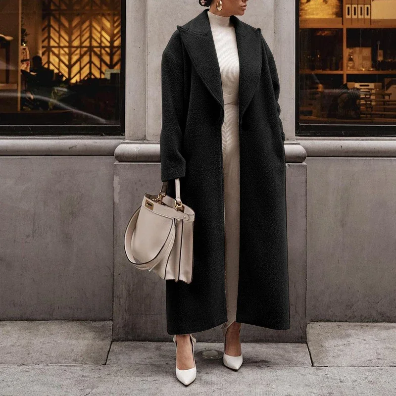 Isabella Oversized Wrap Coat | Collared Long Sleeve Coat