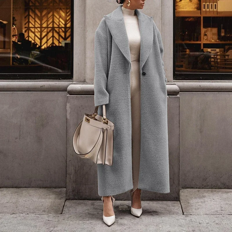 Isabella Oversized Wrap Coat | Collared Long Sleeve Coat - Image 2