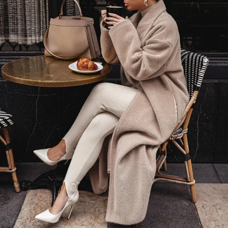 Isabella Oversized Wrap Coat | Collared Long Sleeve Coat - Image 5
