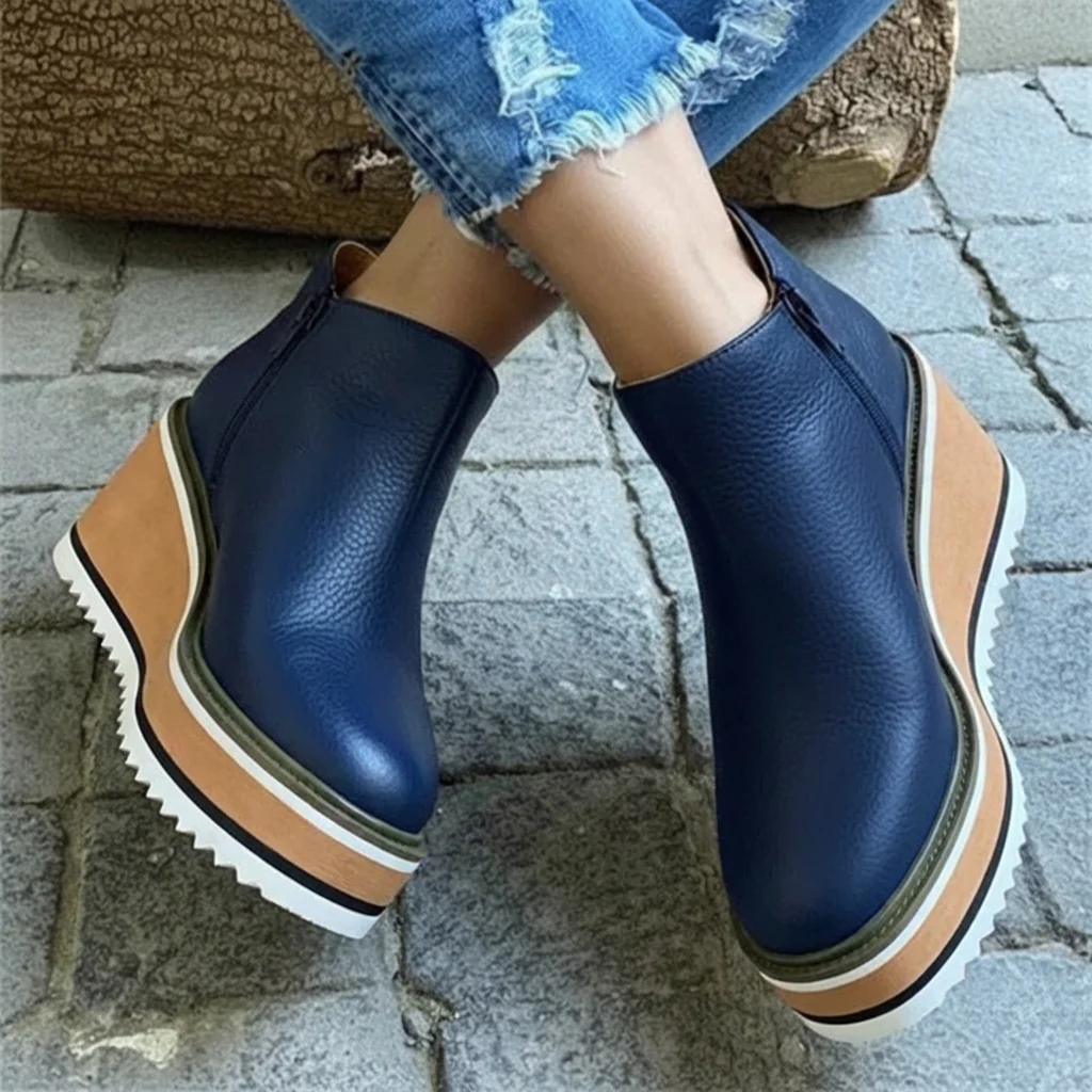 Isla Ankle-Length Chelsea Boots | Platform Layered Sole Chelsea Boots - Image 4