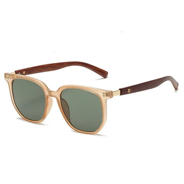 Isla Geometric Frame Sunglasses | Wood Temples Sunglasses - Image 2