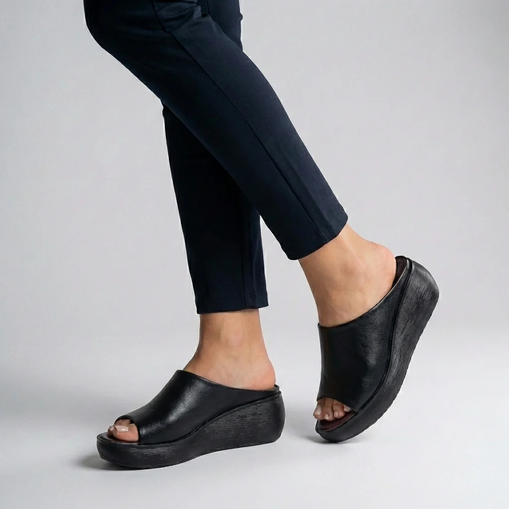 Isla Platform Slide Sandals | Slip-On Open-Toe Sandals