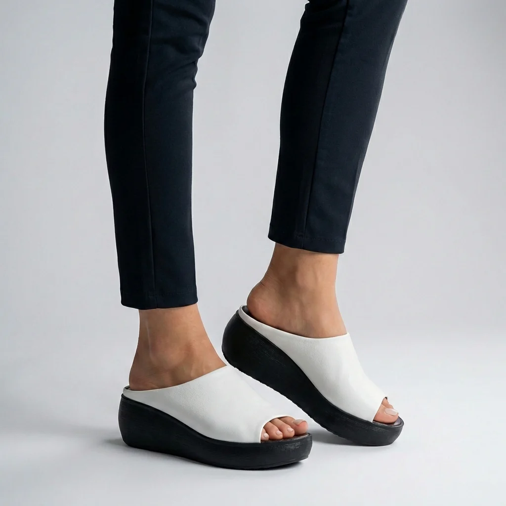 Isla Platform Slide Sandals | Slip-On Open-Toe Sandals - Image 2