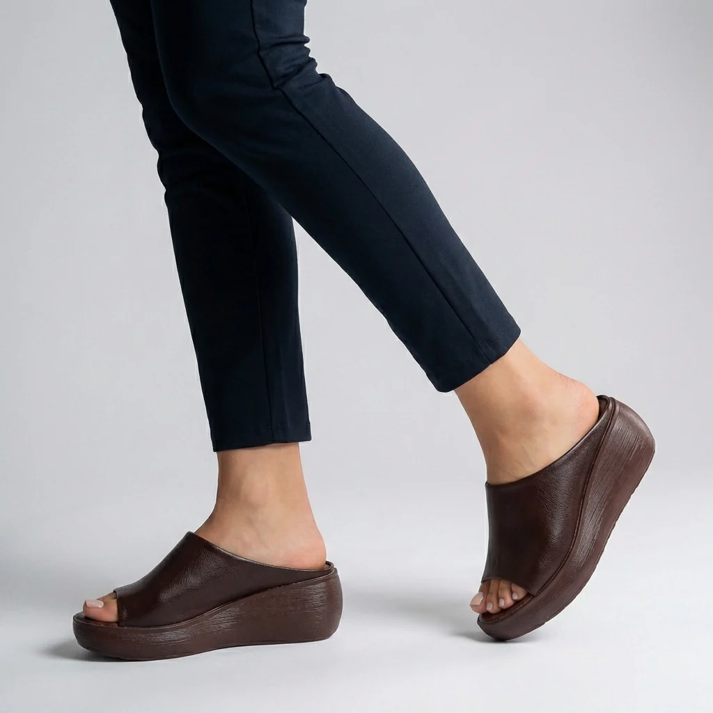 Isla Platform Slide Sandals | Slip-On Open-Toe Sandals - Image 3