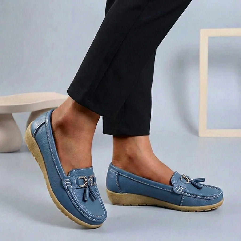 Isla Slip-On | Tassel Accents Stitched Trim Moccasins