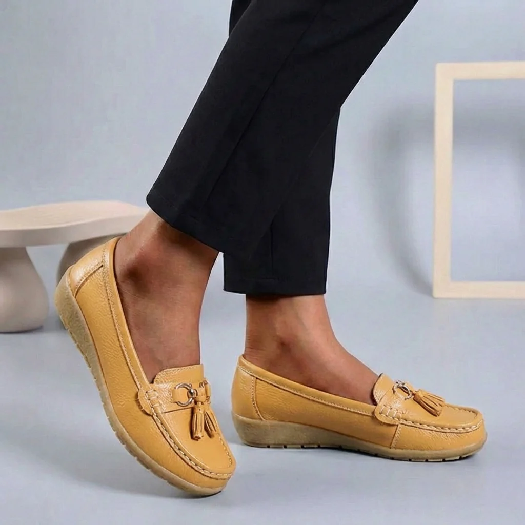 Isla Slip-On | Tassel Accents Stitched Trim Moccasins - Image 6
