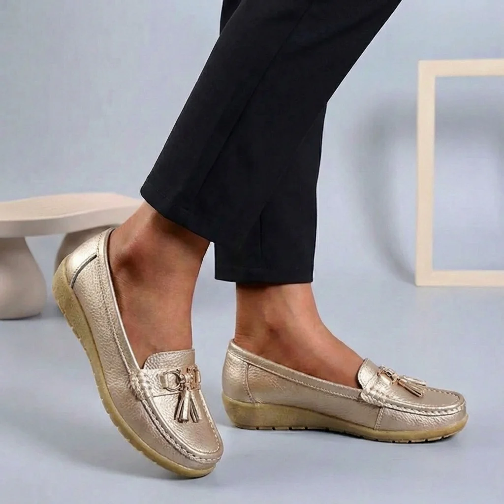 Isla Slip-On | Tassel Accents Stitched Trim Moccasins - Image 7