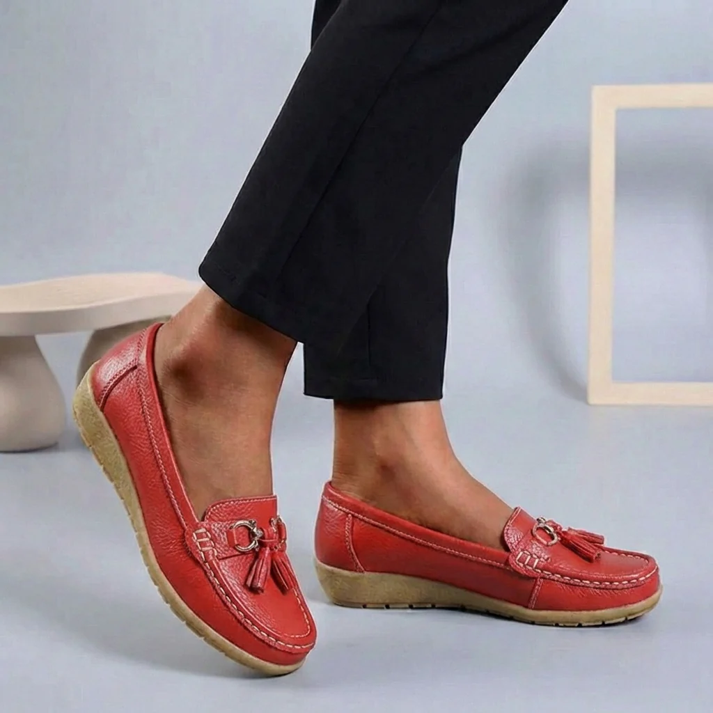 Isla Slip-On | Tassel Accents Stitched Trim Moccasins - Image 9