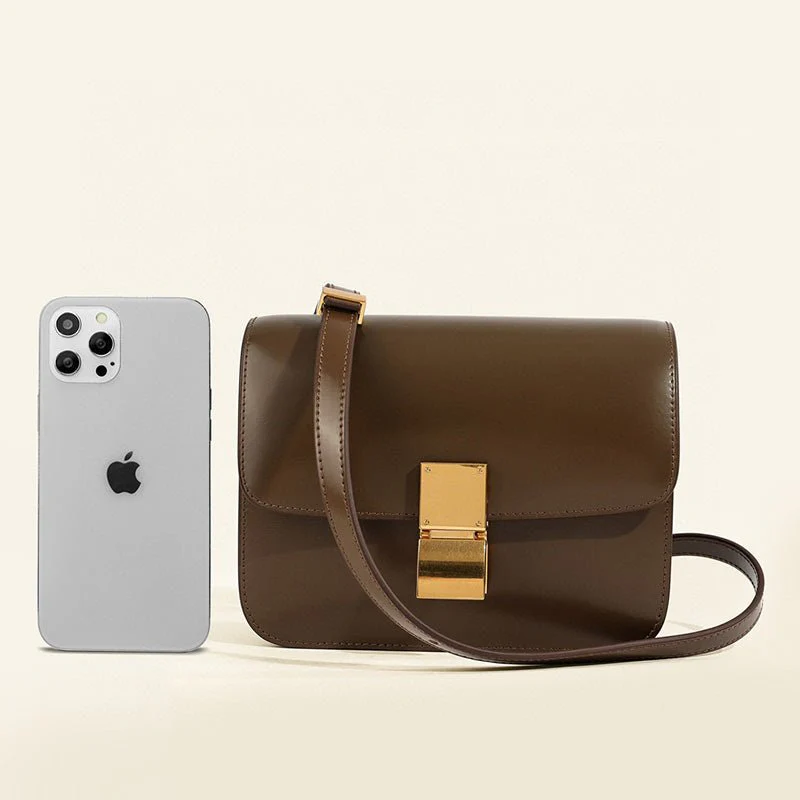 Isla Leather Structured Flap Bag | Gold-Tone Hardware Flap Bag - Image 10