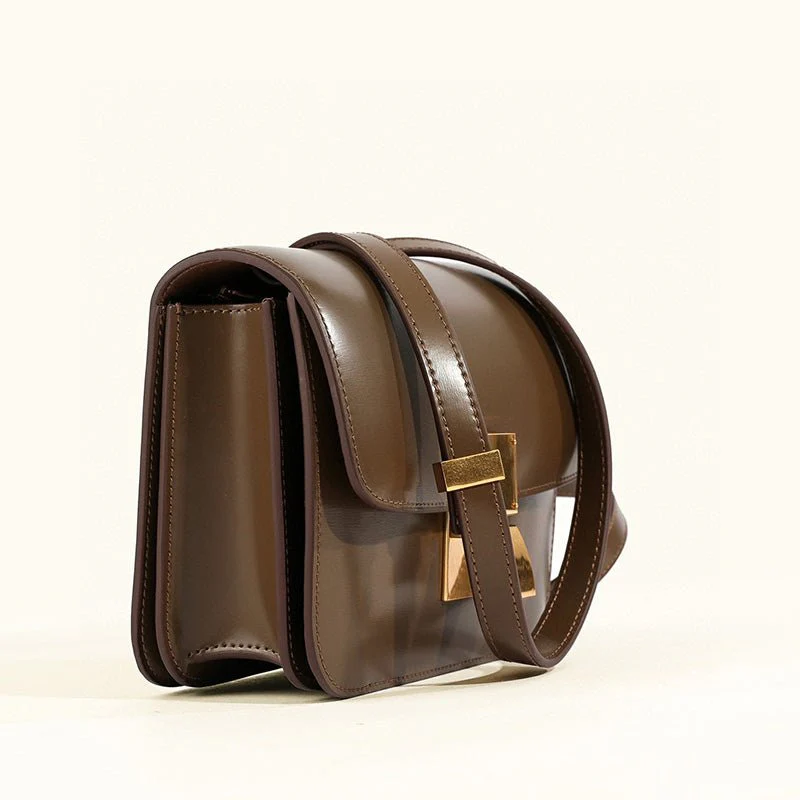 Isla Leather Structured Flap Bag | Gold-Tone Hardware Flap Bag - Image 11