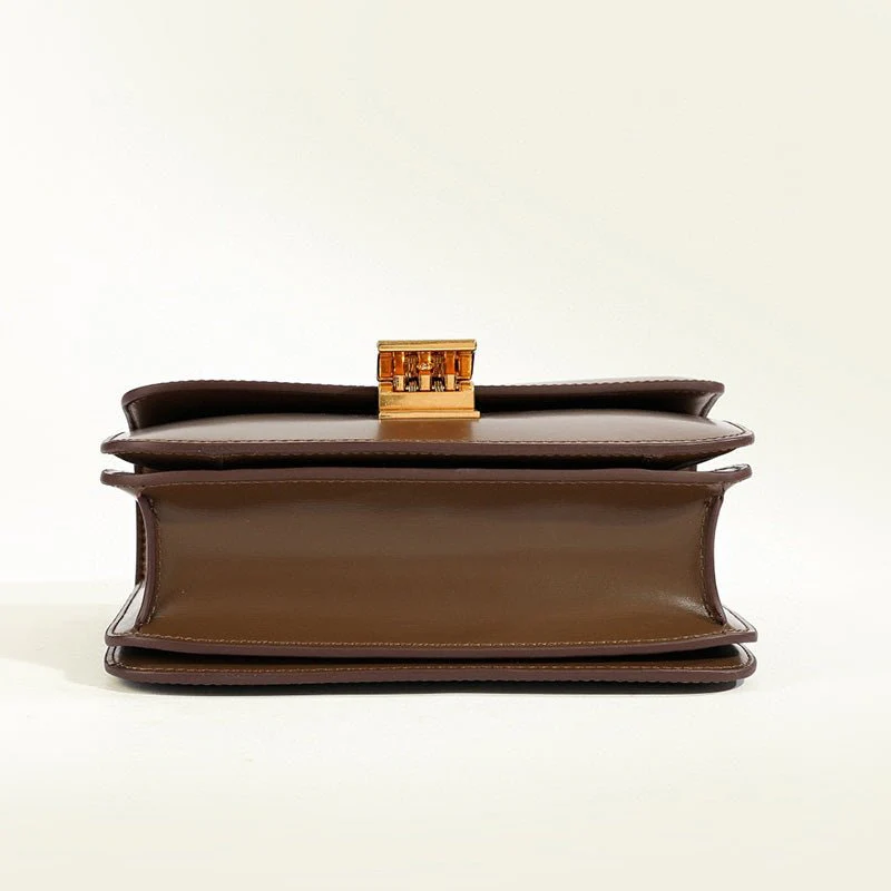 Isla Leather Structured Flap Bag | Gold-Tone Hardware Flap Bag - Image 12