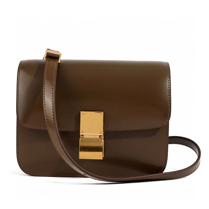 Isla Leather Structured Flap Bag | Gold-Tone Hardware Flap Bag - Image 8