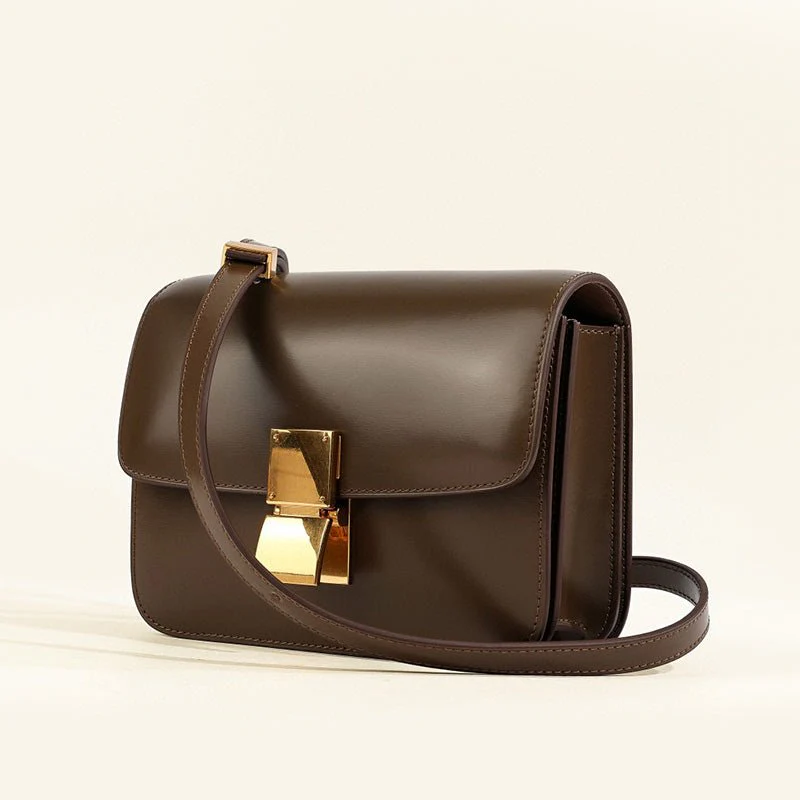 Isla Leather Structured Flap Bag | Gold-Tone Hardware Flap Bag - Image 9
