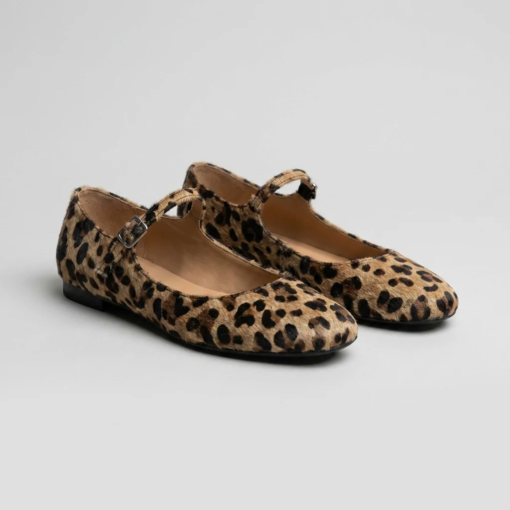 Isla Leopard Print Buckle Closure Mary Jane Flats | Everyday Flats - Image 3